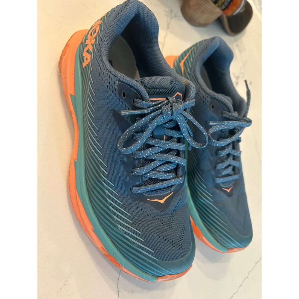 Hoka Torrent 2 Sneakers Teal Orange Trail Running Shoes 1110497 RTCN Womens 7.5